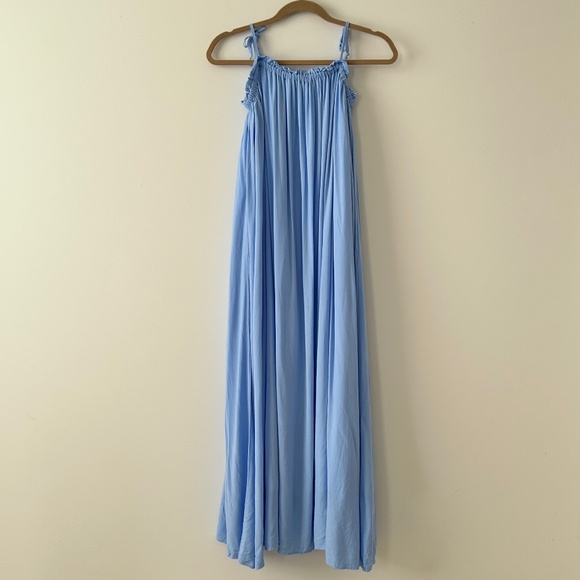Suunday Blue Tie Maxi Dress - Picture 1 of 16